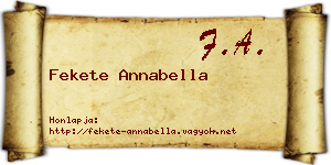 Fekete Annabella névjegykártya